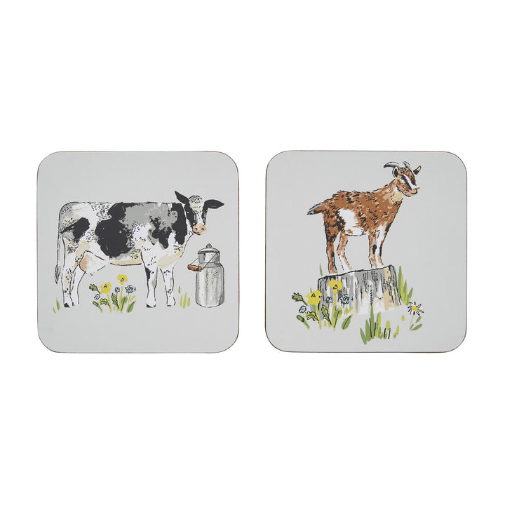 Portman Farm Coasters - 4 Pack One Size in Grey - Flemings Department Store