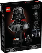 LEGO Darth Vader set packaging with character images on a black background