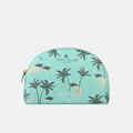 Sara Miller Ostrich & Palms Small Cosmetic Bag – Mint Green Luxe