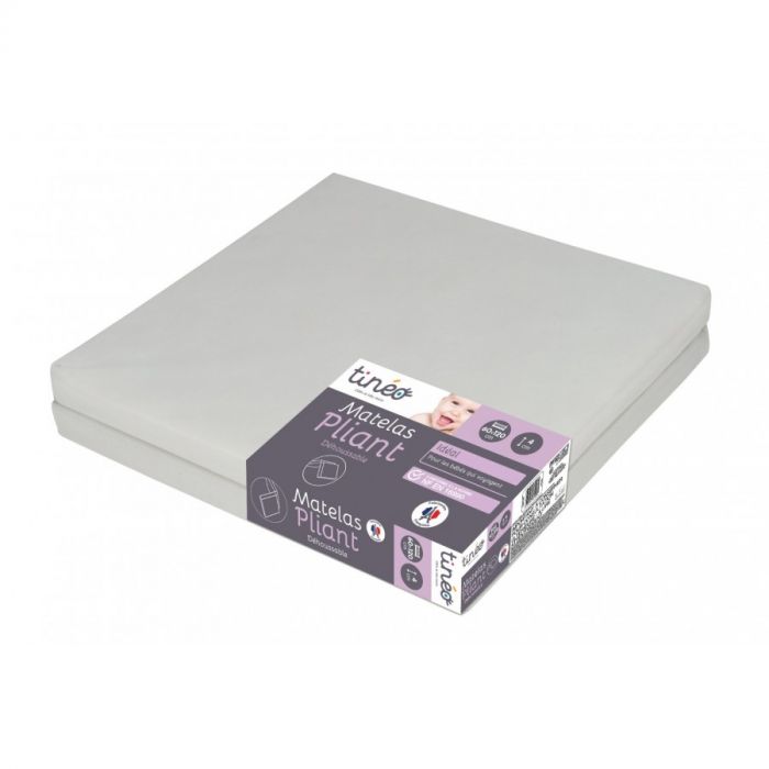 Tinéo Folding Cot Mattress – 60 x 120cm, Grey
