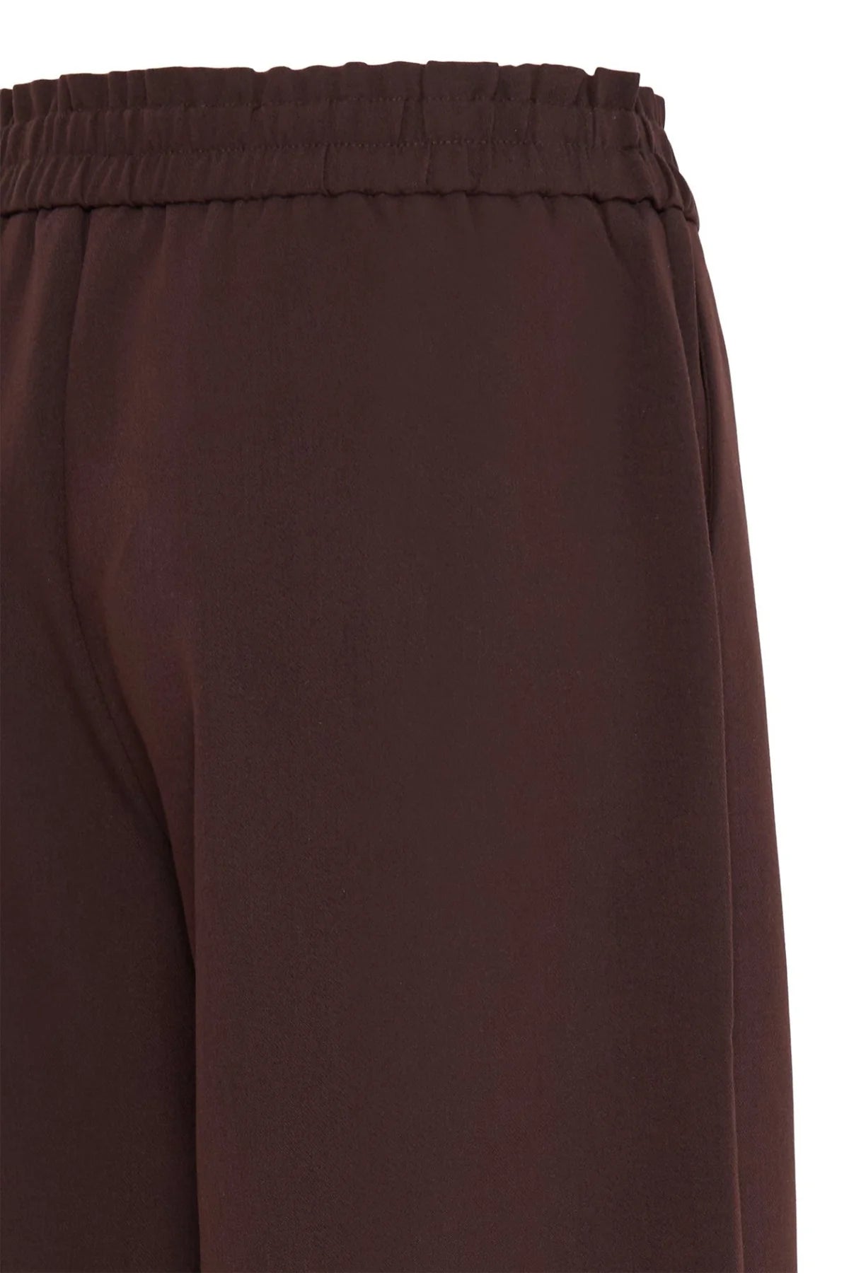 Fransa FRABIGAIL Fudge Brown Wide Leg Trousers | Pull-On Comfort