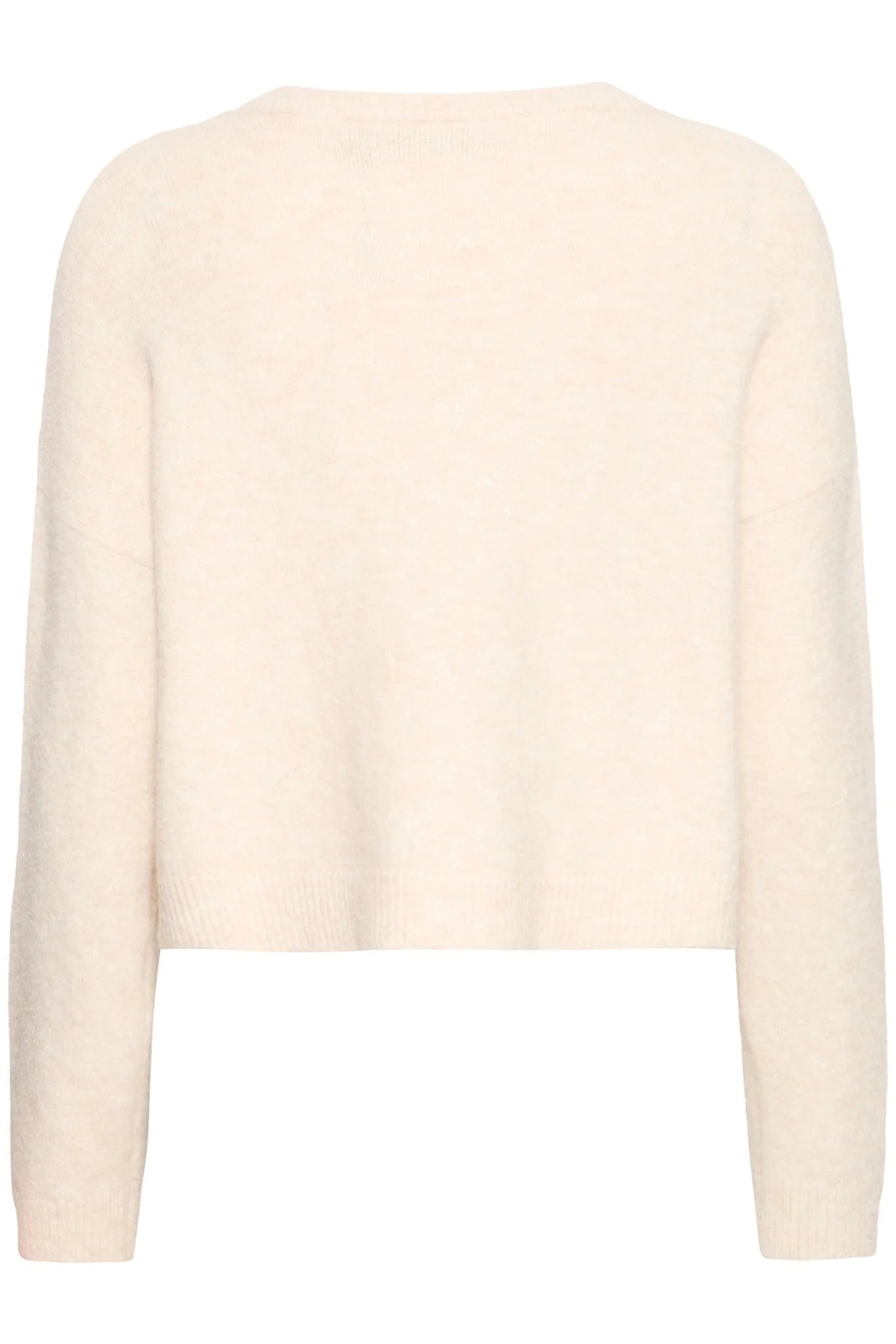 Fransa FRKENDRA Oatmeal Melange Cardigan | Beaded Knit Layer