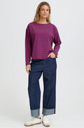Fransa FRSIVA Top - Very Berry & Navy Striped