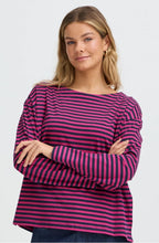 Fransa FRSIVA Top - Very Berry & Navy Striped