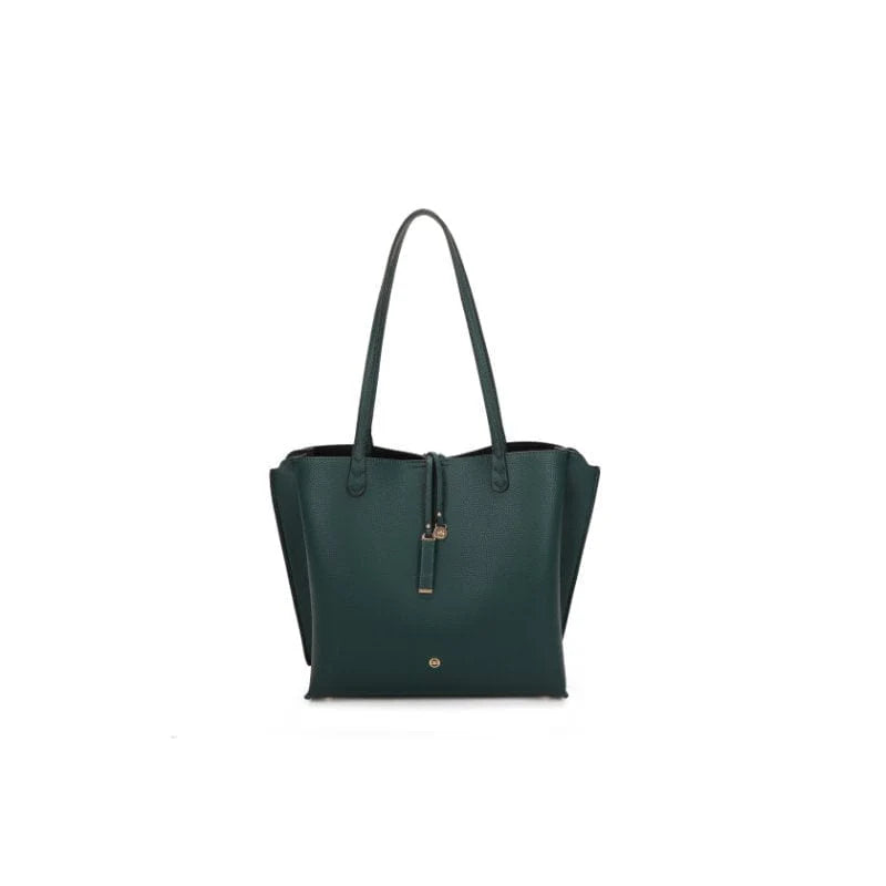 Green handbag on a white background