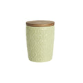 Green House Heart Leaf Store Jar With Rustic Acacia Lid - Flemings Department Store