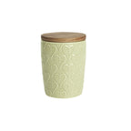 Green House Heart Leaf Store Jar With Rustic Acacia Lid - Flemings Department Store