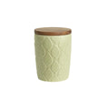 Green House Oval Leaf Store Jar With Rustic Acacia Lid - Flemings Department Store