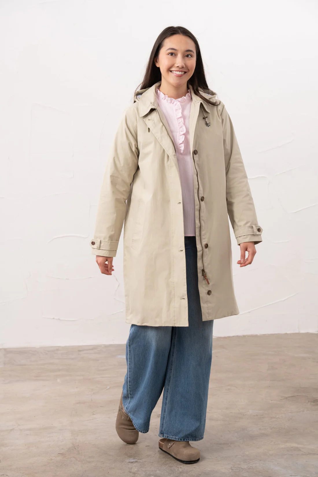 Lighthouse - Hallie Coat (Clay) | Waterproof Cotton-Rich Raincoat