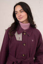 Ladies Harper Trench Coat - Damson