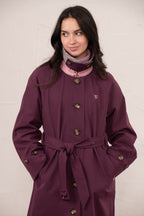 Ladies Harper Trench Coat - Damson