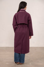 Ladies Harper Trench Coat - Damson
