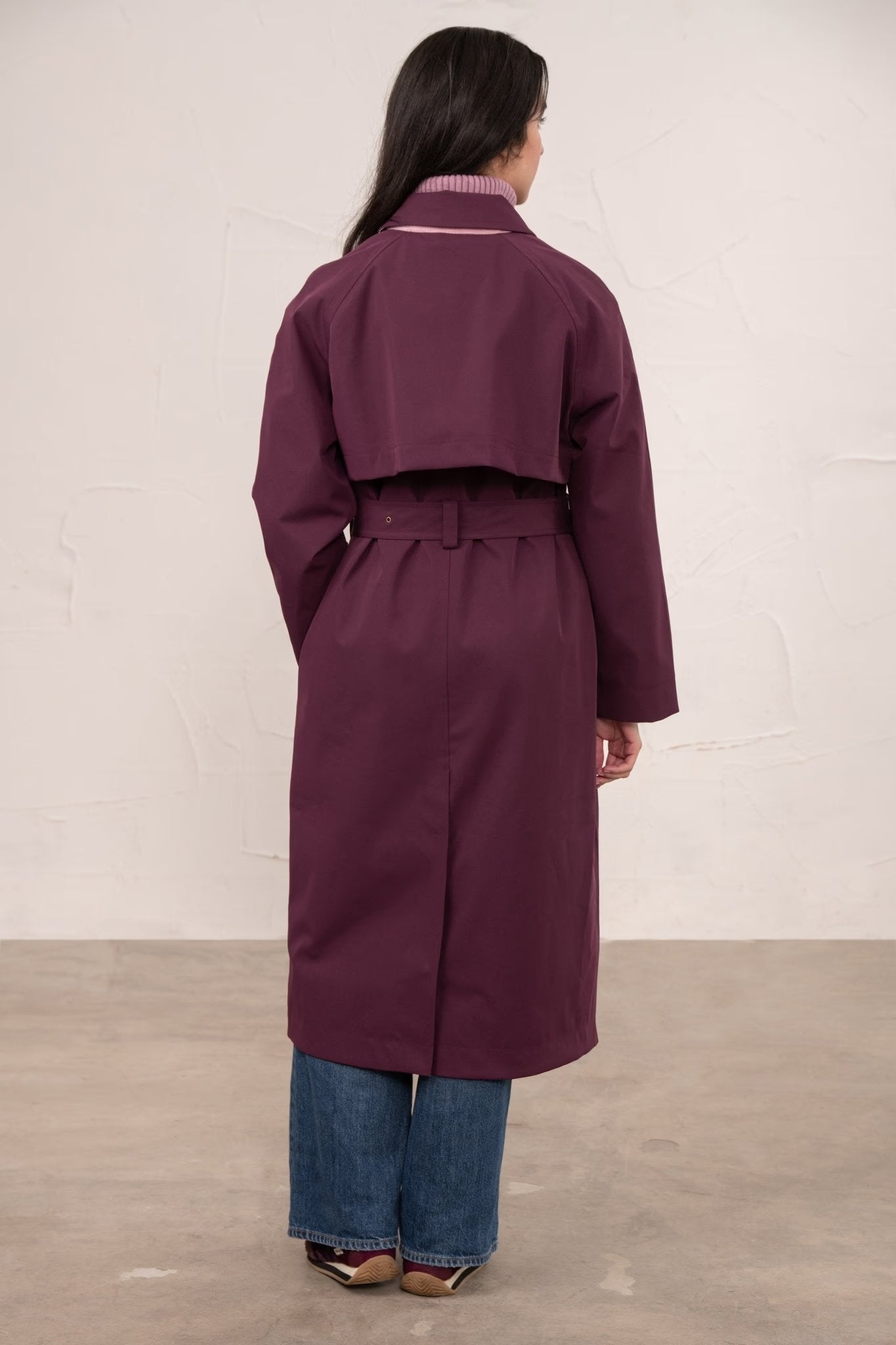 Ladies Harper Trench Coat - Damson
