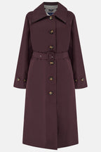 Ladies Harper Trench Coat - Damson