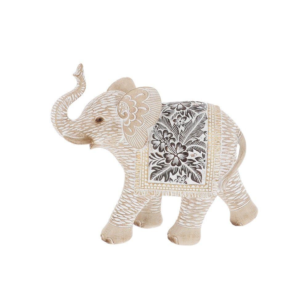 Hibiscus Carved Elephant Ornament Large - Flemings Department Store