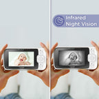Hubble baby monitor showing infrared night vision mode in nursery