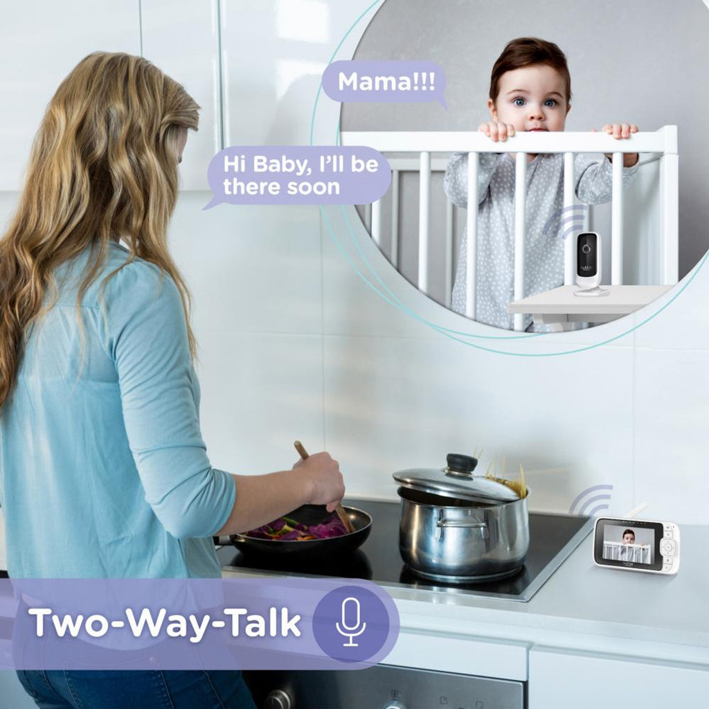 Parent unit with two-way talk screen communicating with baby