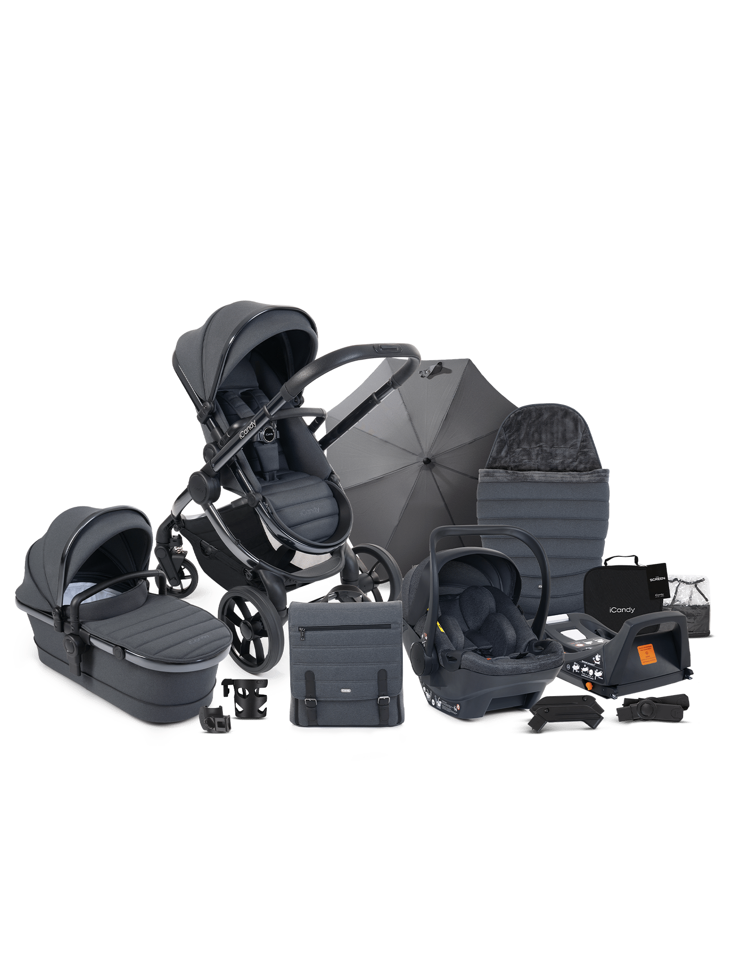 Peach 7 Pushchair and Carrycot - Complete Car Seat Bundle