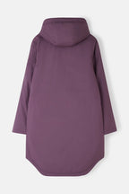 Purple hooded jacket on a white background