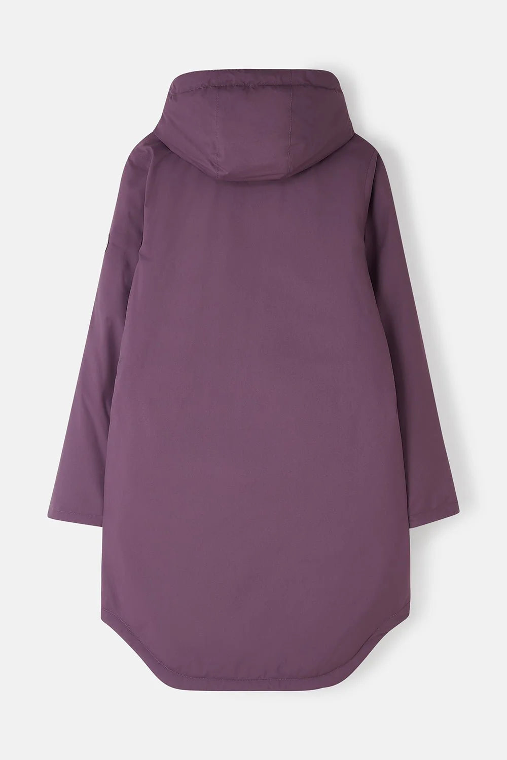 Purple hooded jacket on a white background