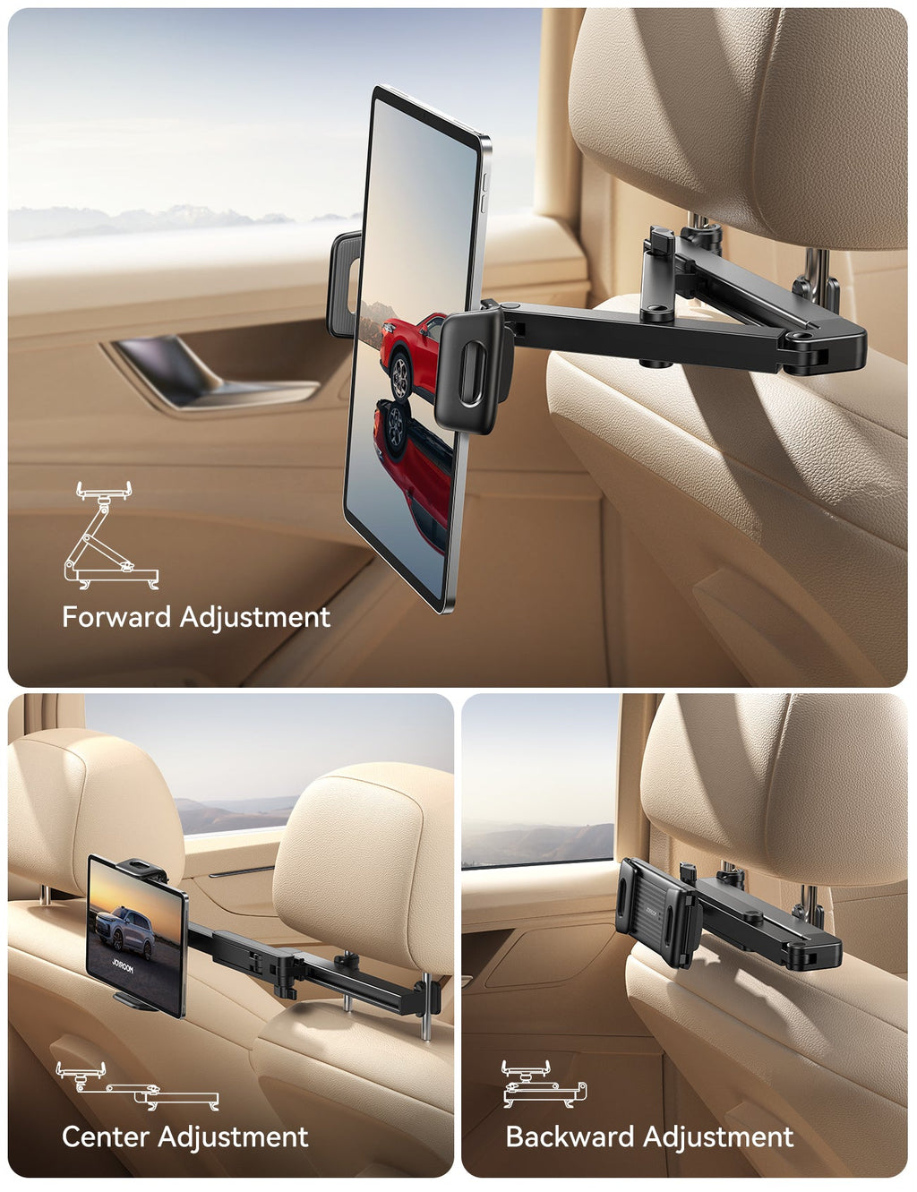 Joyroom JR-ZS433 Car Headrest Tablet & Phone Holder – view 7