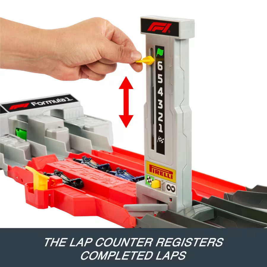 Hot Wheels Formula 1 Grand Prix Circuit Track Set with 3 F1 Cars