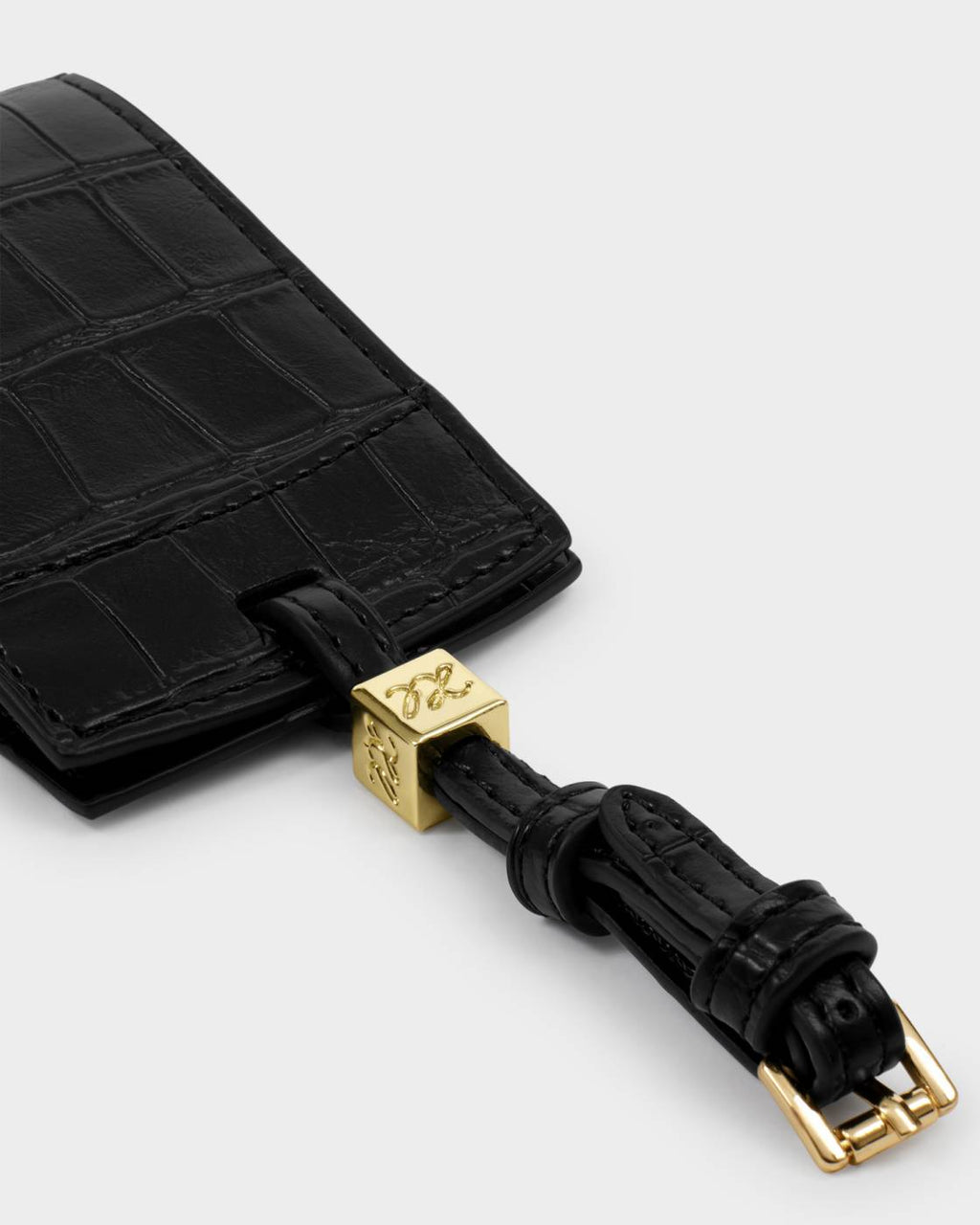 Luggage Tag 'Say Yes To Adventures' in Black Croc