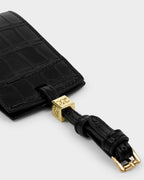 Luggage Tag 'Say Yes To Adventures' in Black Croc