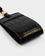 Luggage Tag 'Say Yes To Adventures' in Black Croc