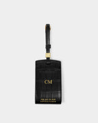 Luggage Tag 'Say Yes To Adventures' in Black Croc