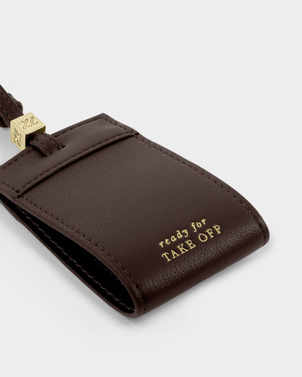 Luggage Tag 'Ready For Takeoff' in Chocolate