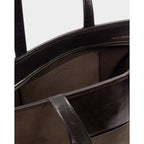 Taya Hand Woven Suedette Tote Bag in Bitter Chocolate - image 3