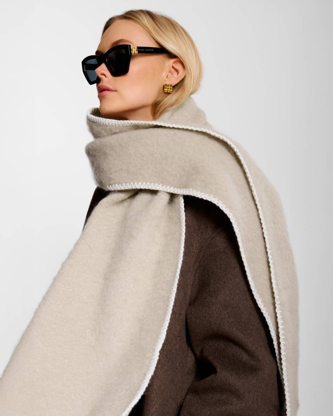 Whipstitch Scarf in Taupe - image 1