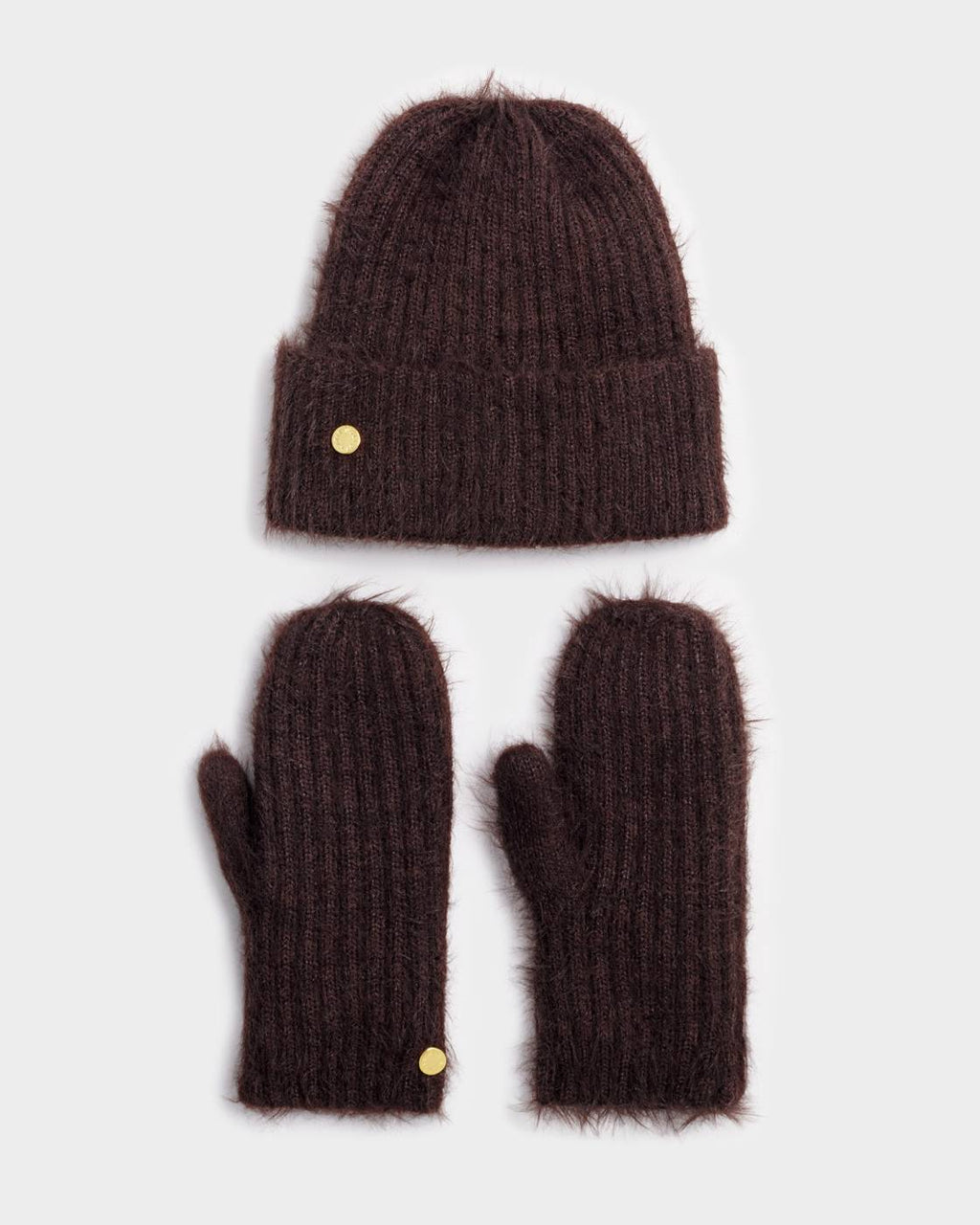 Gift Boxed Hat and Mitten Set in Chocolate - image 2