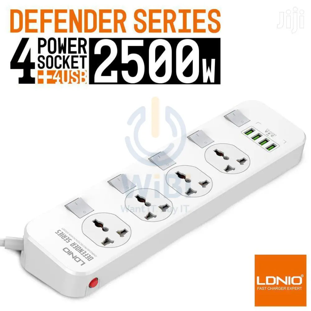 LDNIO SC4408 4-Socket Power Strip with 4 USB Ports 2m – view 2