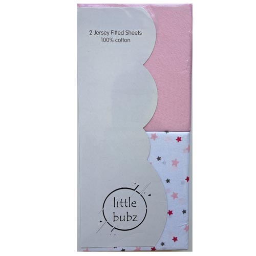 LittleBubz 2 Pack Jersey Fitted Cot Sheets | 100% Cotton