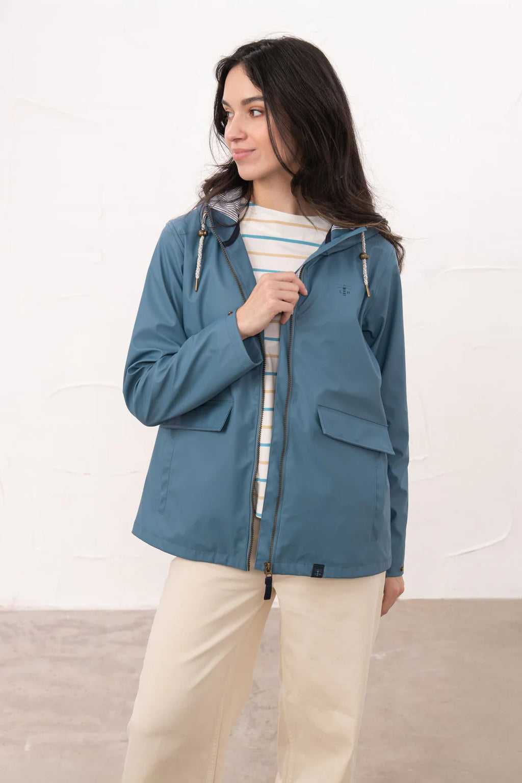 Lighthouse Lucy Rubberised Jacket – Bluestone / Wild Rose