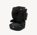 Black car seat with 'Joie' branding on a white background