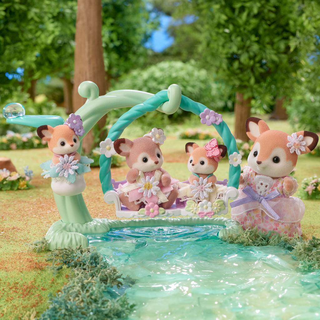 Sylvanian Families Deer Babies - Floral Swing Set - image 3
