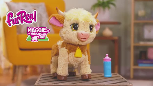 FurReal Maggie the Feed & Follow Cow – Plush Walking Pet Toy