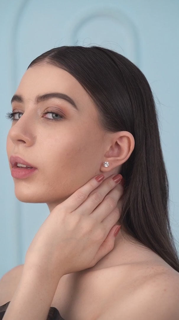 Newbridge Silverware Round Clear Stone Studs | Flemings Monaghan