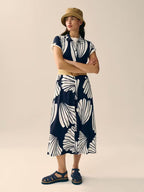 RUA JERSEY COLLARED MIDI DRESS