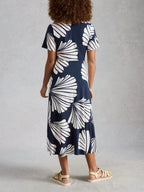 RUA JERSEY COLLARED MIDI DRESS
