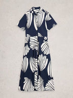 RUA JERSEY COLLARED MIDI DRESS