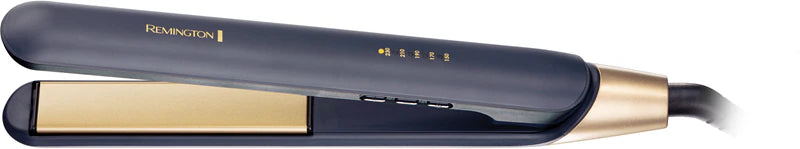 Remington hair straightener with gold accents on a white background