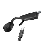 Shokz OpenMove bone conduction charging point with a USB C cable