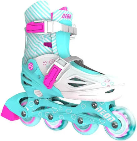 Neon Combo Skates – Teal | Inline & Quad Skates for Kids