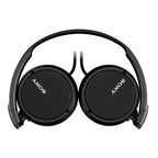 Black Sony headphones on a white background