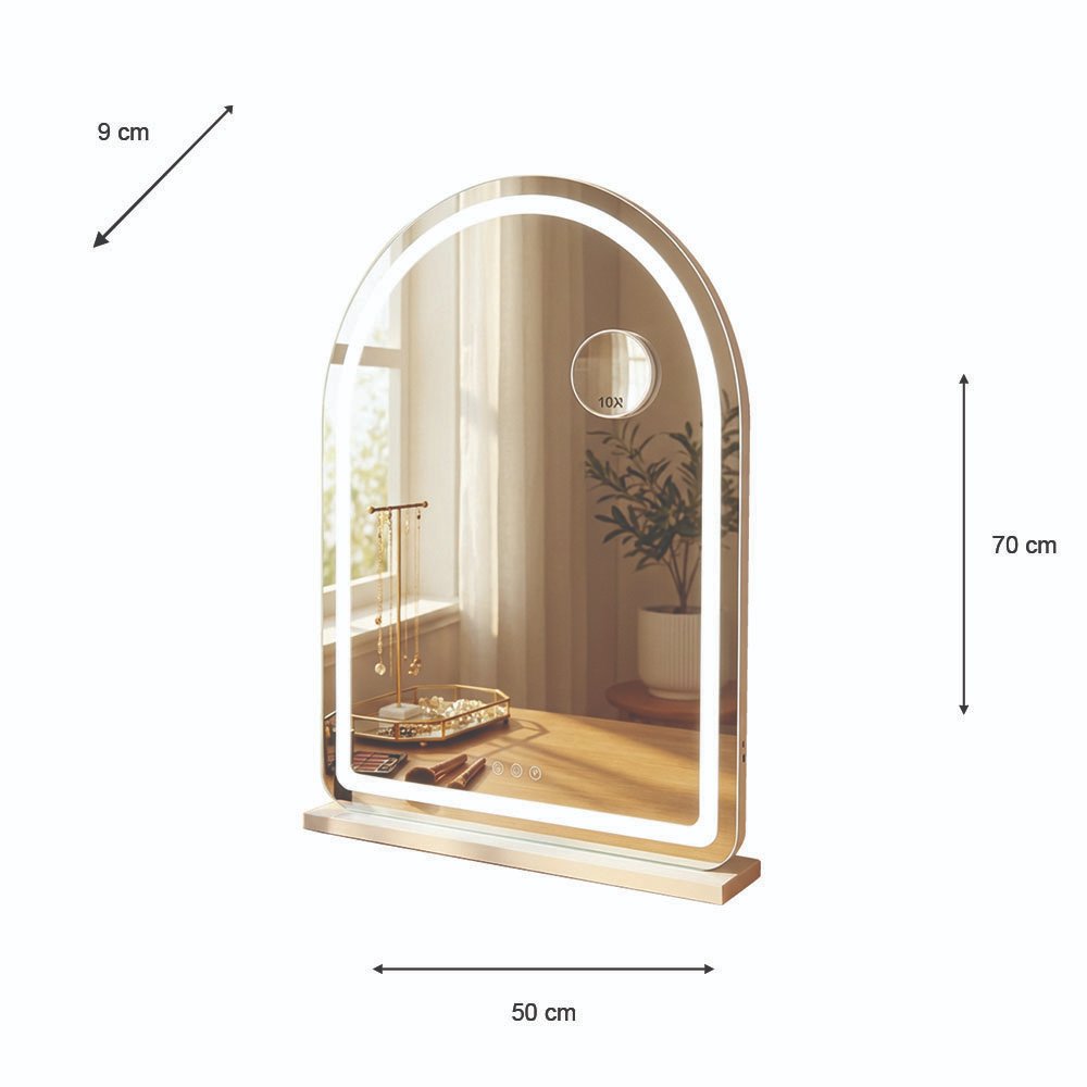 Hollywood arch vanity mirror dimensions 70 x 50cm
