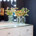 Erika Hollywood dressing table glass top and drawers